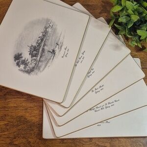 AJG Vintage Sydney Scenes Lunch Size Hardboard Placemats Cork Back, Set of 6